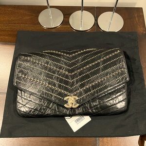 Chanel Clutch with light gold detail